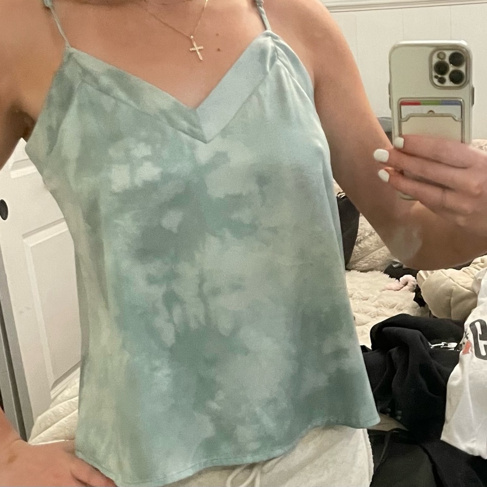 Women's Green Tie-Dye Camisole Top